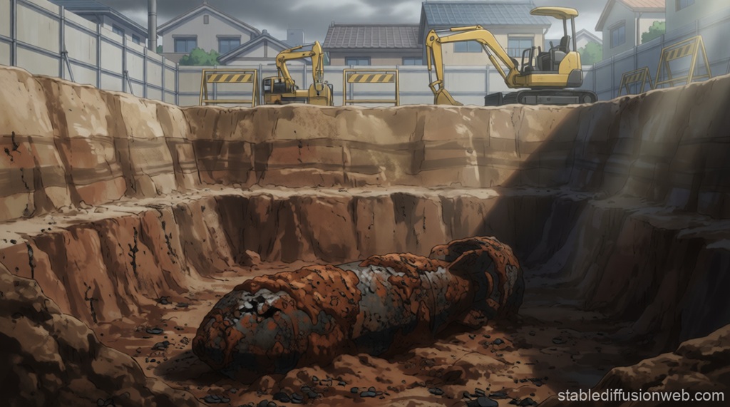 建設現場で発見された不発弾