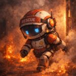 火災現場を行く救助ロボット