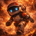 火災現場ロボットと残りタイマーの表示