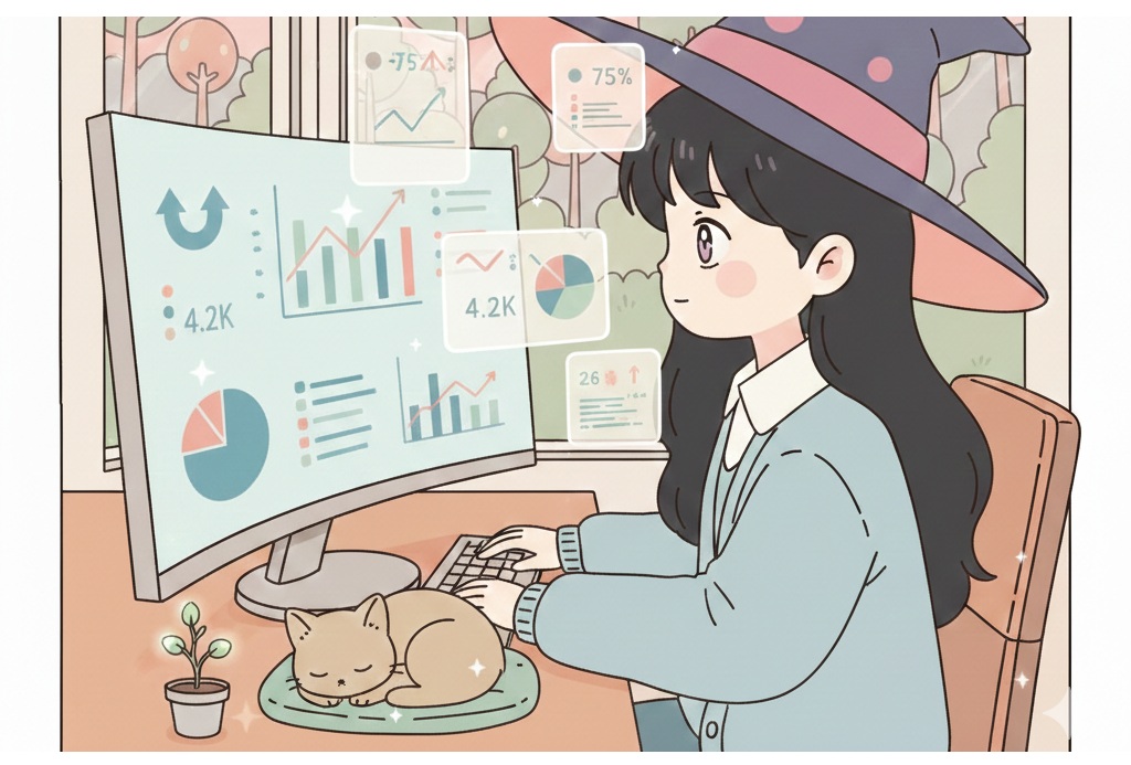 アナリティクスを分析している女の子