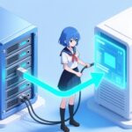 旧ドメインから新ドメインへ転送する女子